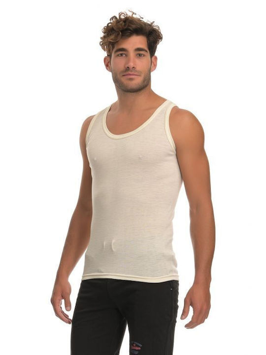 Dedes Men's Undershirt Sleeveless Ecru