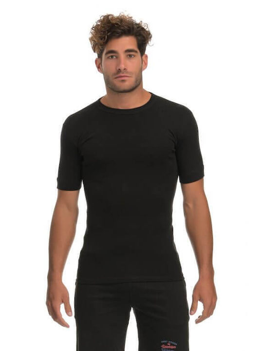 Underwears Men's Undershirts Short-sleeved in Black Color 2Pack