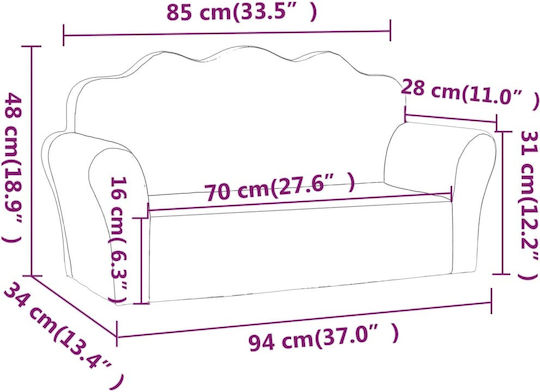 Canapea Gri 94x34x48 cm