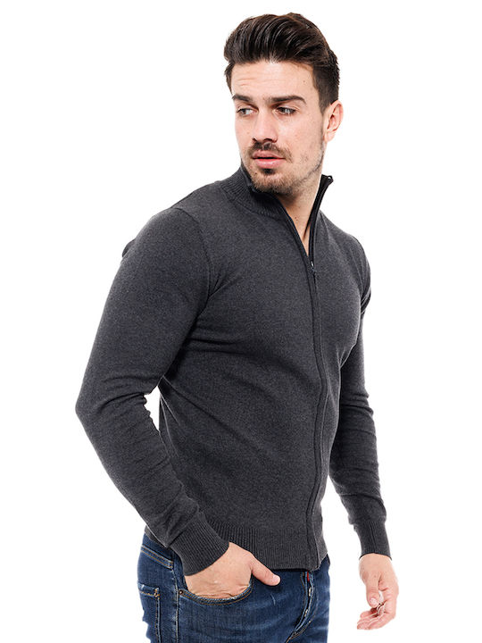 Smart Men's Knitted Cardigan DK GREY 46-206-016