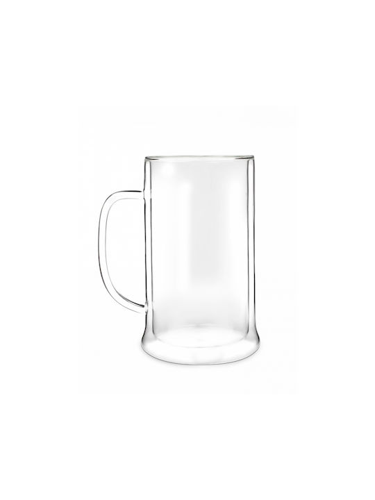 Vialli Design Ποτήρι Μπύρας από Γυαλί σε Γκρι Χρώμα 500ml