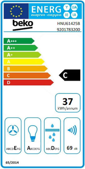 Beko Mecanism de Absorbție 52.2cm Negru