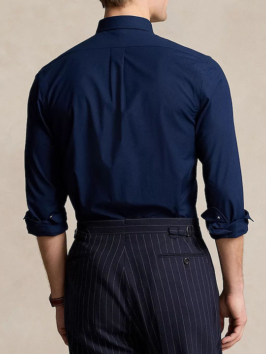 Long-sleeved Cotton Shirt NavyBlue