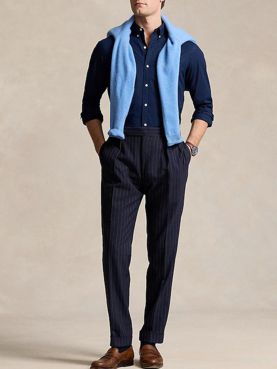 Long-sleeved Cotton Shirt NavyBlue