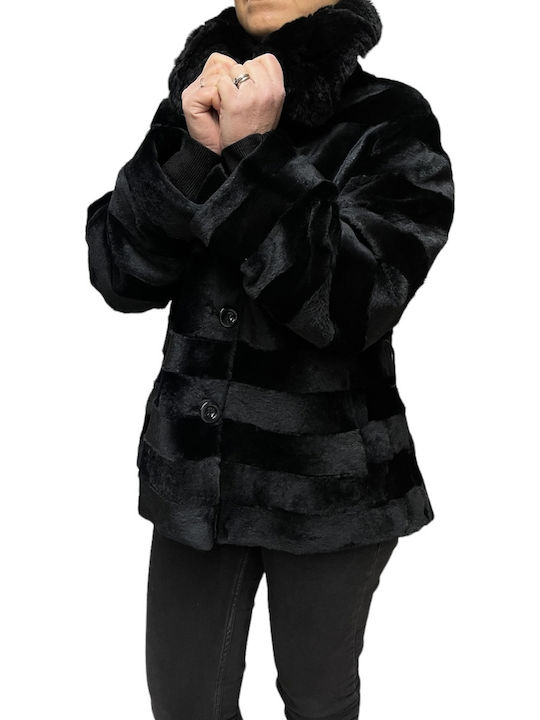 Frauen Pelz Black