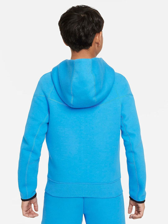 Sportswear Tech Fleece Kids Cardigan Cotton Hooded Blue