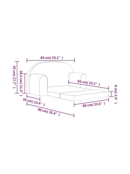 Kids Sofa with Armrests Pink 84x34x45cm