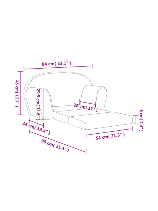 Sofa with Armrests Gray 84x34x45cm
