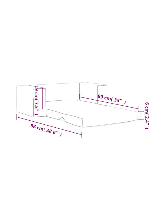 Sofa with Armrests Gray 84x38x34cm