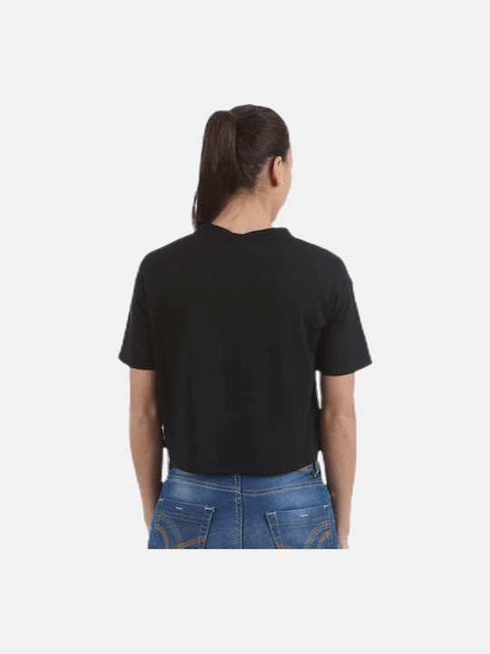 Nike Essential Κοντομάνικο Crop Top Μαύρο