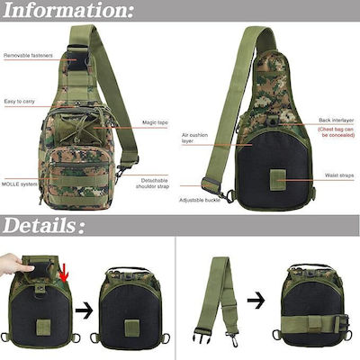 One Strap Bl050-b14 Military Backpack Backpack in Beige Color 7lt