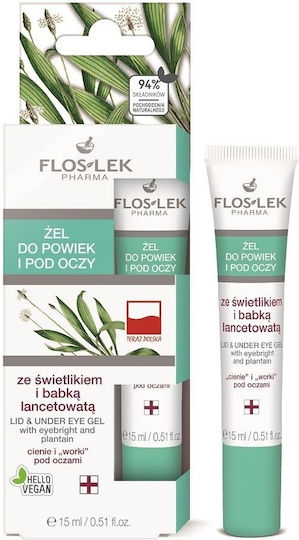 FlosLek Eye Gel for Moisturizing Brightening Eye Bags and Dark Circles 15ml