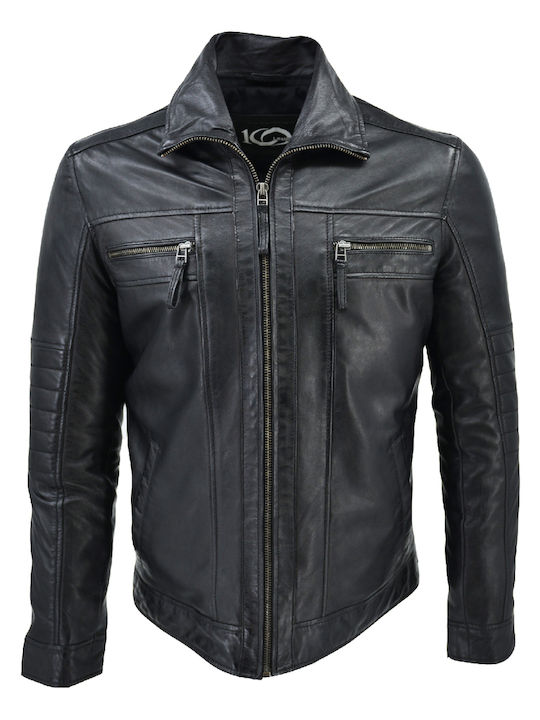 Δερμάτινα 100 Men's Winter Leather Jacket Black (Black)