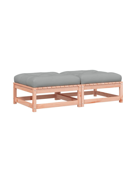 Wooden Cube Garden Stool with Cushion 2 Pieces 70x70x30cm