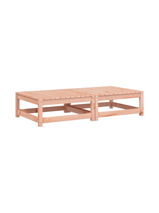 Wooden Cube Garden Stool with Cushion 2 Pieces 70x70x30cm