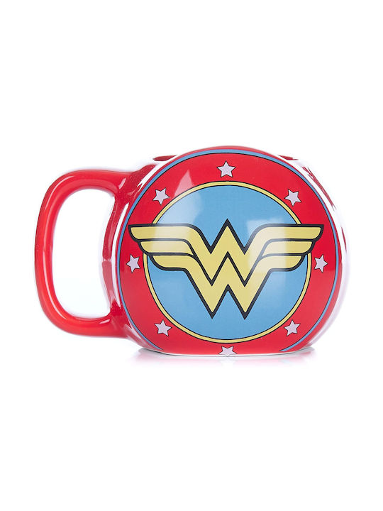 Paladone Wonder Woman - Shield Cană Ceramică Roșie 350ml 1buc