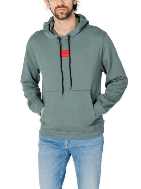 Hugo Boss Herren Sweatshirt mit Kapuze und Taschen Grün