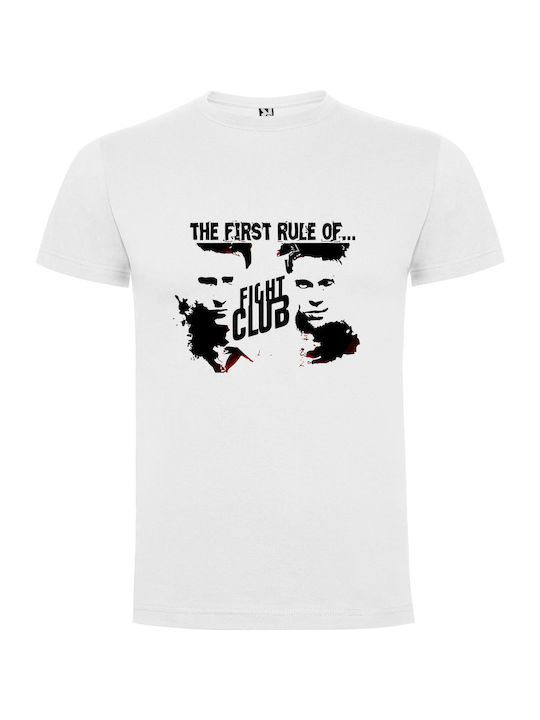 iLovePrints Fight Club's First Rule T-shirt Weiß Baumwoll-