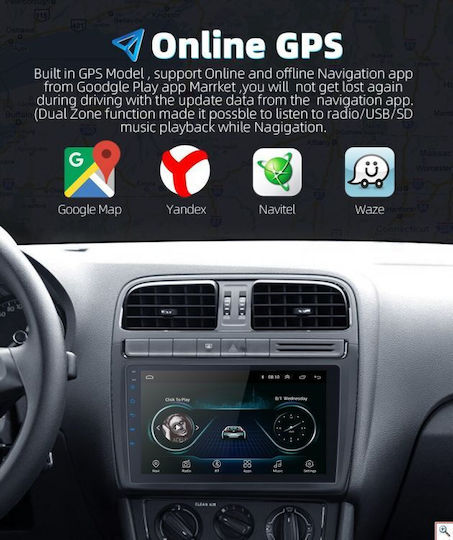 Car Audio System 2DIN (Bluetooth/USB/WiFi/GPS/Apple-Carplay/Android-Auto) with Touch Screen 9"