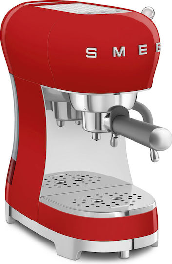 Smeg Espressomaschine 1350W Druck 15bar Rot ECF02RDEU