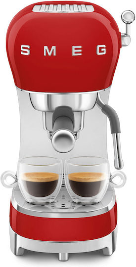 Smeg Espressomaschine 1350W Druck 15bar Rot ECF02RDEU