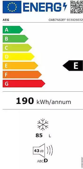 AEG Εντοιχιζόμενος Όρθιος Καταψύκτης 85lt NoFrost