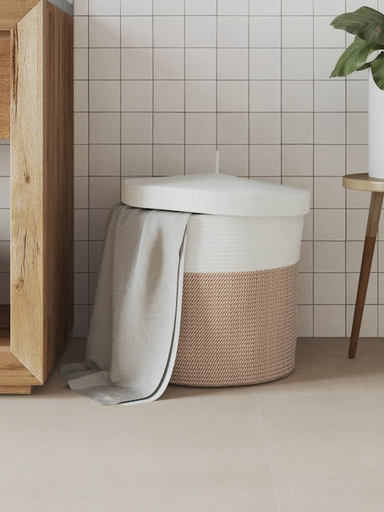 vidaXL Fabric Collapsible Laundry Basket with Lid 40x40x35cm Brown