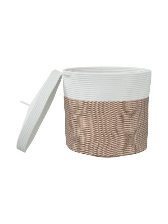 vidaXL Fabric Collapsible Laundry Basket with Lid 40x40x35cm Brown