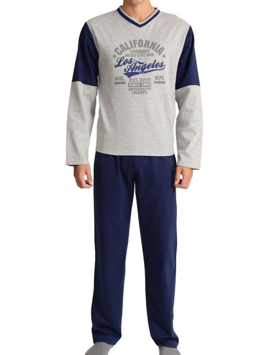 Tres Chic Men's Winter Pajamas Set BLUE