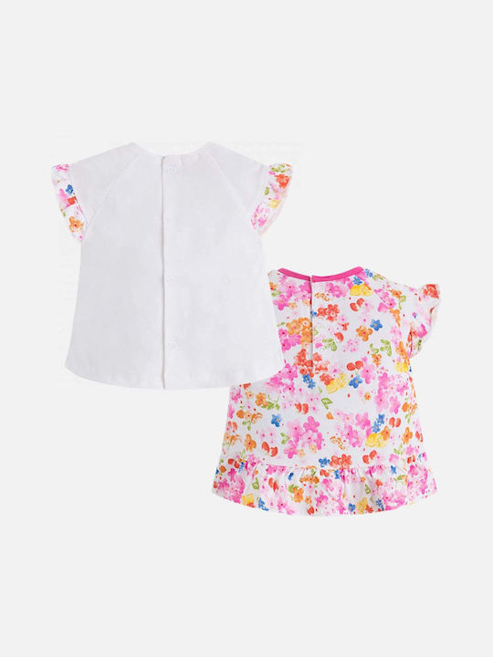 Mayoral Set of Kids Blouses White/Fuchsia