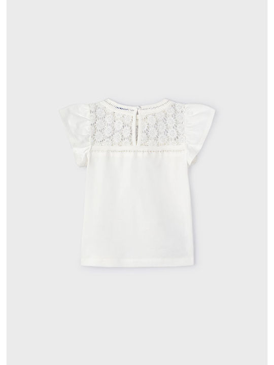 Mayoral Kids Blouse Short Sleeve Ecru