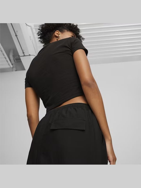 Dare To High-waisted Midi Skirt Black
