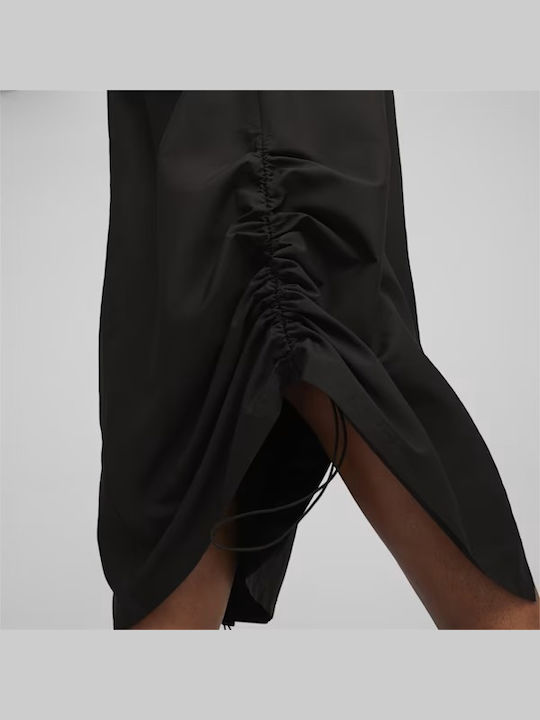 Dare To High-waisted Midi Skirt Black