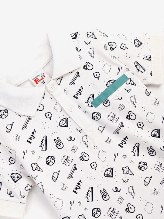 Funky Kids Clothing Set with White Pants 2 Pieces