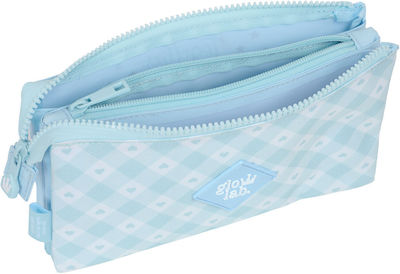 Glow Lab Fabric Light Blue Pencil Case with 2 Compartments