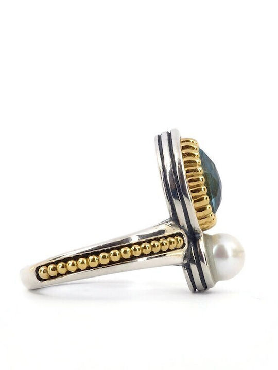 Elor Ring with Pearls made of Silver Gold Plated