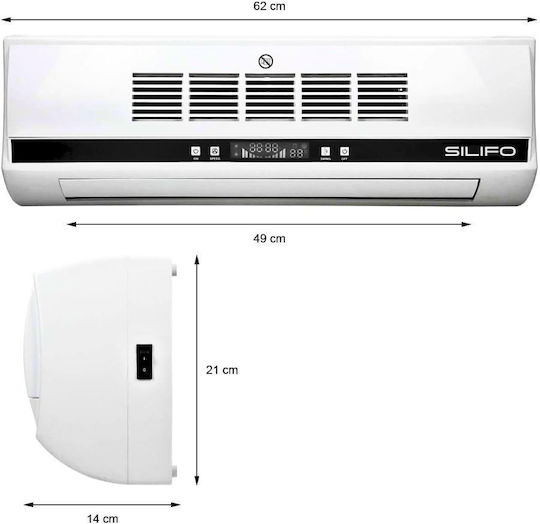 Silifo Ceramic Fan Heater Room Wall 2200W