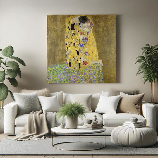 Gustav Klimt's The Kiss (1907–1908) Πίνακας σε Καμβά 140x140cm