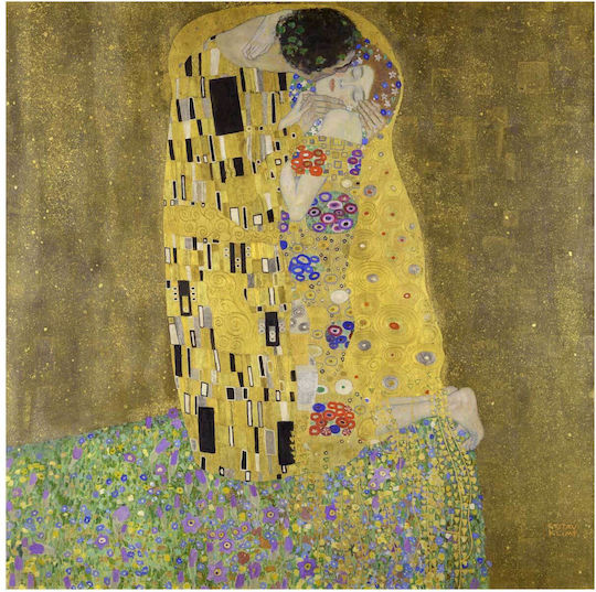 Gustav Klimt's The Kiss (1907–1908) Πίνακας σε Καμβά 140x140cm