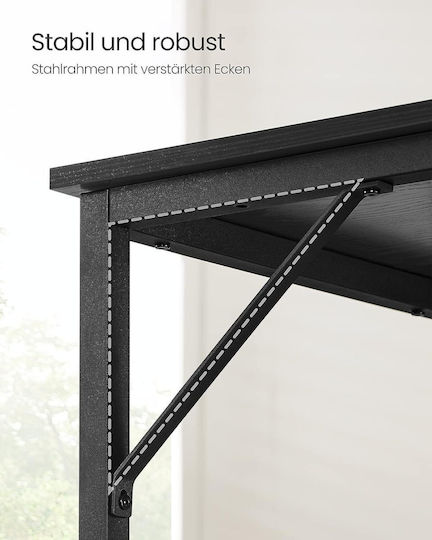Birou Din Lemn Negru Cu Picioare Metalice 100x50x75cm
