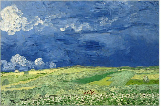 Vincent Van Gogh - Wheatfield Under Thunderclouds Painting Copy of Van Gogh on Canvas 50x40cm