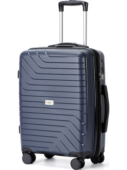 Lavor Cabin Hard Travel Suitcase Blue with 4 Wheels Height 55cm