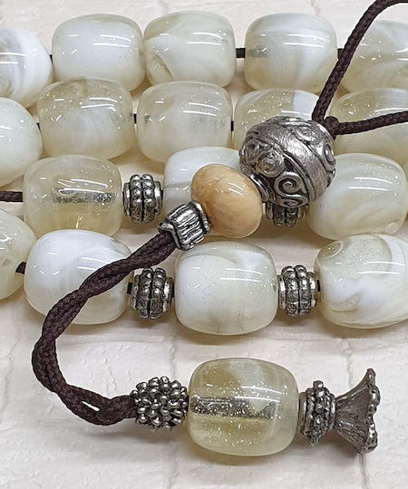 Roloi Komboloi Resin Worry Beads White 32cm