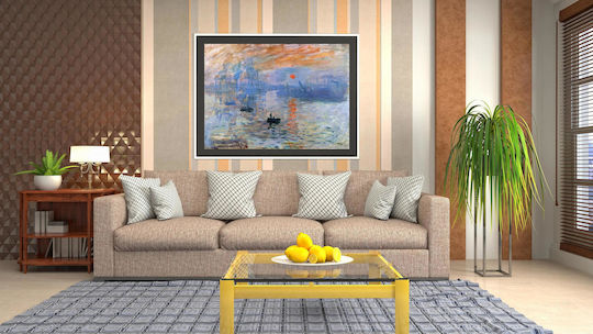 Claude Monet's Impression, Sunrise (1872) Gemälde auf Leinwand 100x70cm