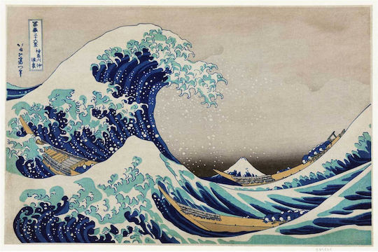 Katsushika Hokusai's Great Painting on Canvas 100x70cm