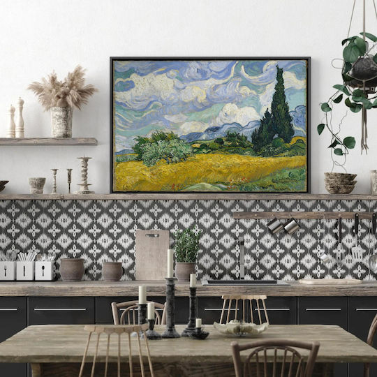 Wheat Field With Cypresses By Vincent Van Gogh Painting Copy of Van Gogh on Canvas 80x50cm