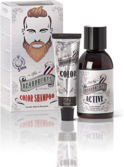 Beardburys Șampon Colorant De Culoare Semi Permanentă Nuanță Castaniu Deschis 75ml