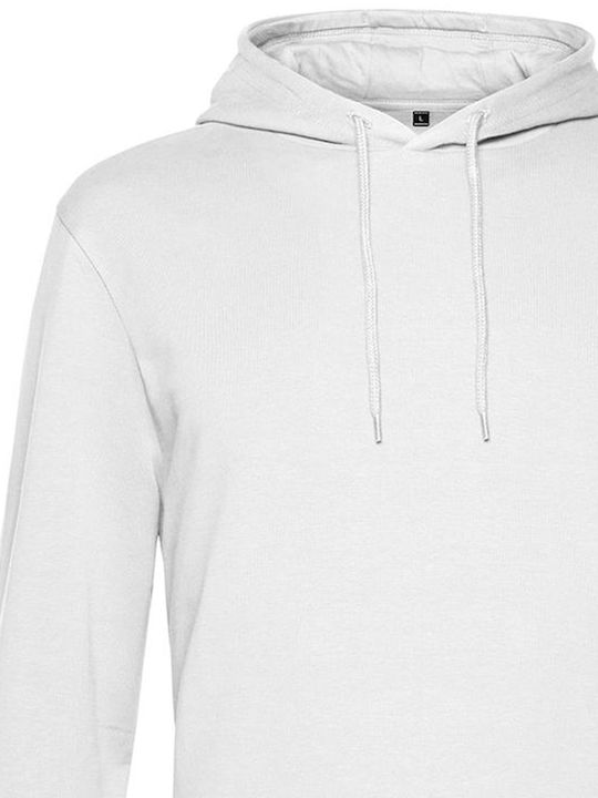 B&C Men's Long Sleeve Promotional Sweatshirt White WU03W-001