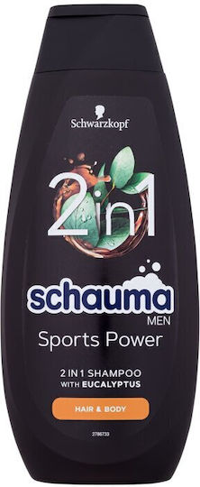 Schwarzkopf Schauma Sports Power 2in1 Αφρόλουτρο σε Gel για Άνδρες & Άρωμα Ευκάλυπτος 400ml