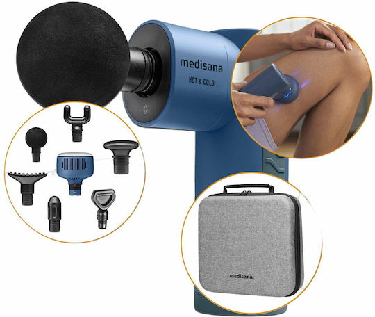 Medisana MG600 Gun Massage for the Neck, the Head, the Waist, the Back, the Legs, the Body & the Hands with Vibration and Heating Function Blue 88987